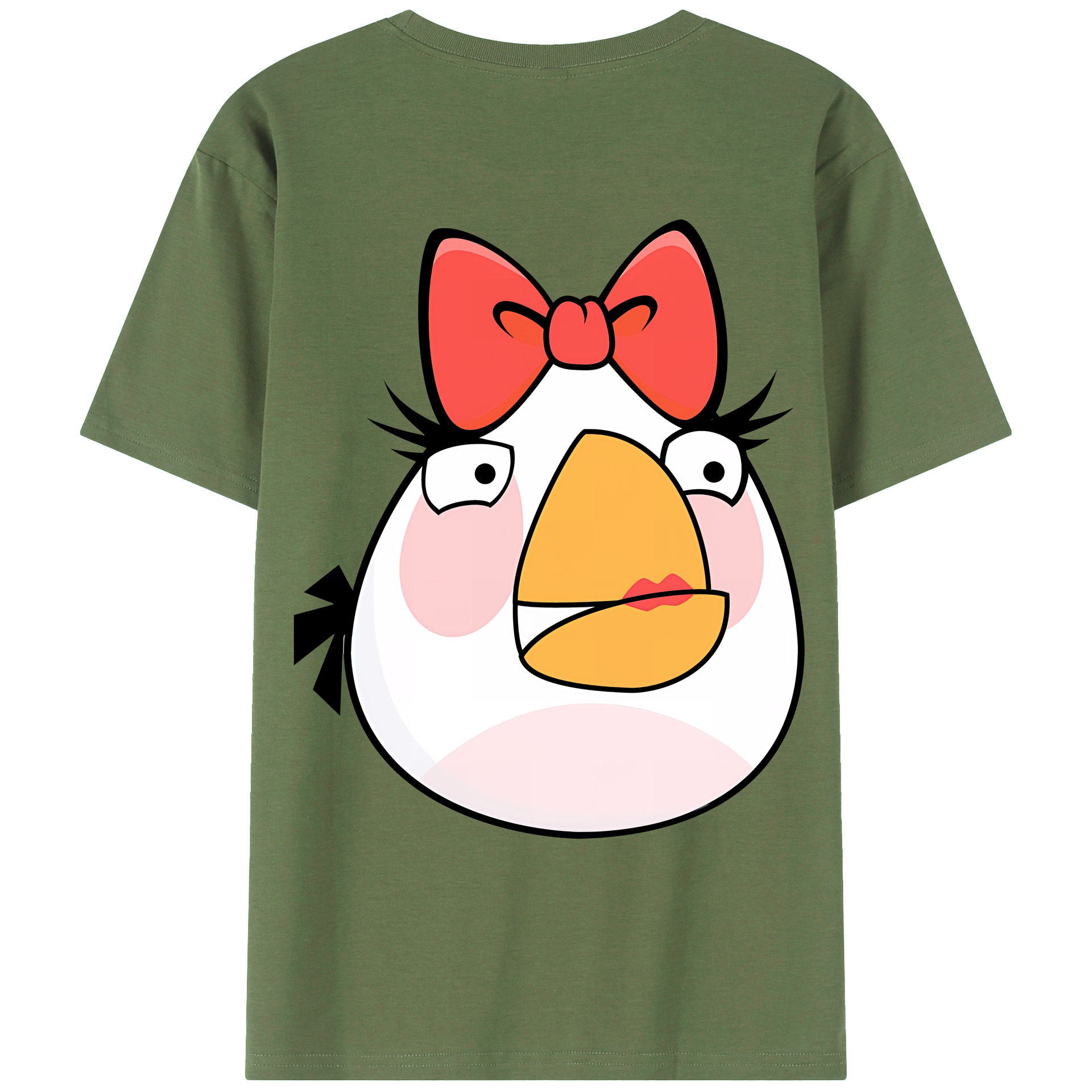 （画像用） Angry Birds アングリーバード 綿100％ メンズ半袖Tシャツ（バックプリント） 通気性